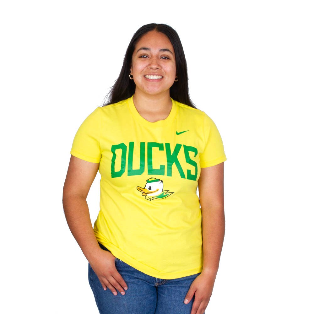 Fighting Duck, Nike, Yellow, Crew Neck, Women, T-Shirt, 954300